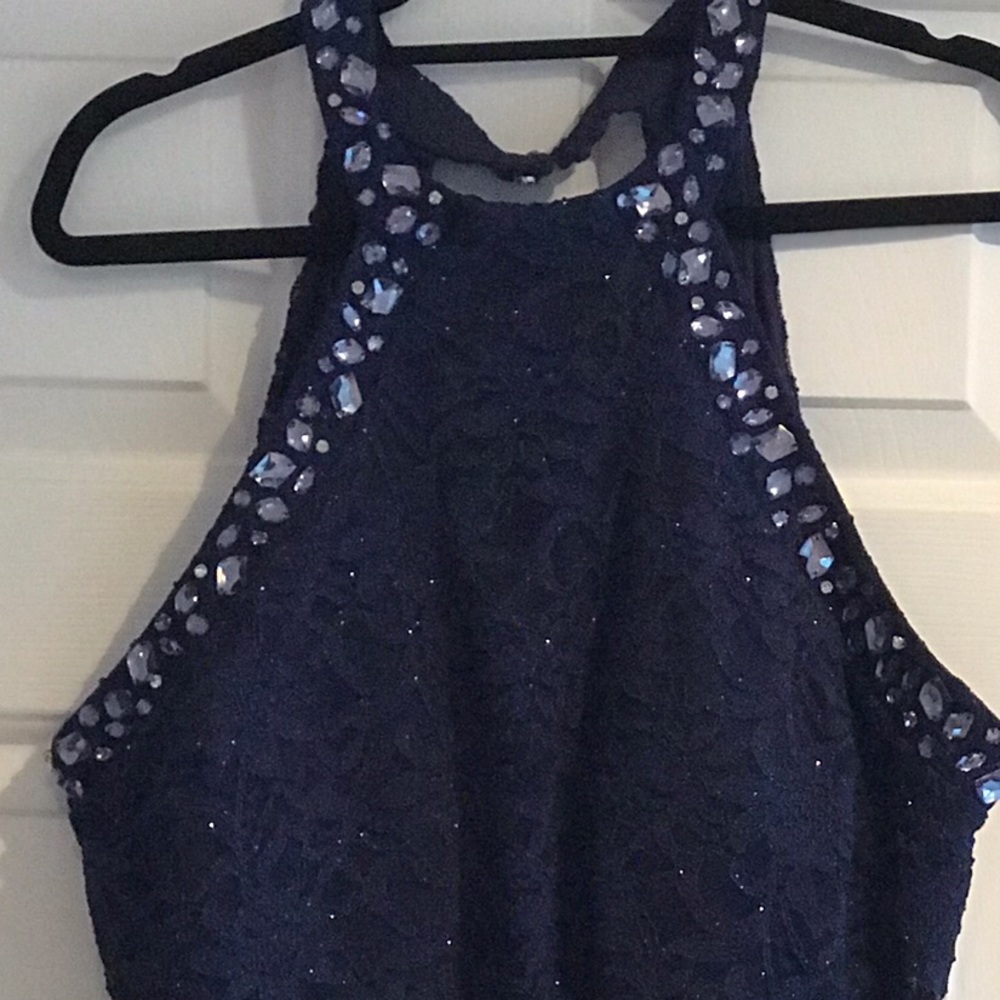 NWT Jodi Kristopher Navy blue cocktail dress 18/19
